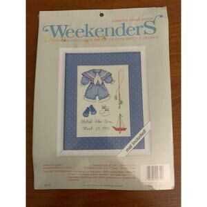 Weekenders Counted Cross Stitch Kit Our Little Boy Birth Sampler